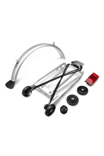 Q100674 Brompton Rack Set Complete Incl 4 Rollers And Mudguard  6mm Holes  Silver